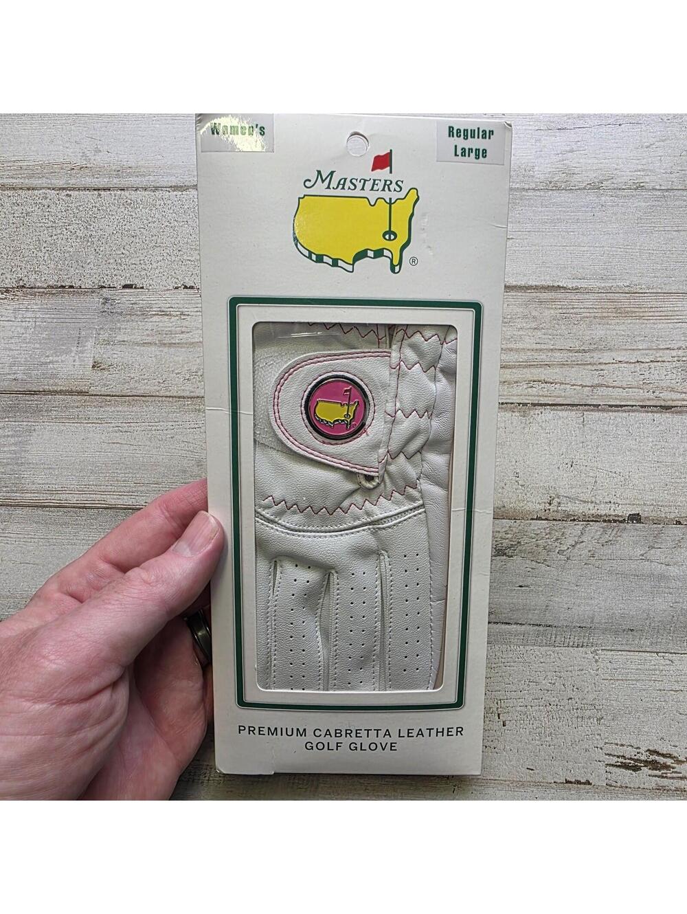 THE MASTERS Golf Glove Leather Augusta National LADIES LG Regular Pink Ball Mark